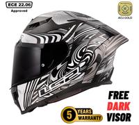 LS2 FF807 Dragon Enthum Carbon Helmet, white-carbon, size 2XL for Men