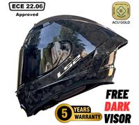 LS2 Dragon FF807. Motorcycle Helmet. Full Face. Full Carbon. Dark Visor, Pinlock and Carrying Bag Included. Gloss Forged. L