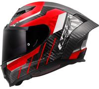LS2 FF807 DRAGON 6K CARBON FIBRE DUAL VISOR FULL FACE MOTORCYCLE HELMET TRAX RED