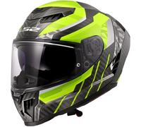 LS2 FF807 Dragon Carbon Trax, full face helmet XXS Black/Neon-Yellow/Grey