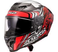 LS2 FF807 Dragon Enthum Carbon Helmet, white-carbon-red, size S for Men