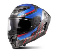 LS2 Dragon FF807. Motorcycle Helmet. Full Face. Full Carbon. Dark Visor, Pinlock and Carrying Bag Included. TRAX Gloss Blue Red. S