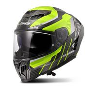 LS2 Dragon FF807. Motorcycle Helmet. Full Face. Full Carbon. Dark Visor, Pinlock and Carrying Bag Included. TRAX Gloss High Viz Yellow. M