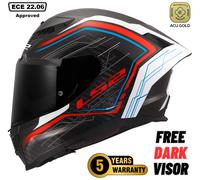 LS2 FF807 DRAGON SUBIC 6K CARBON DUAL VISOR FULL FACE MOTORCYCLE CRASH HELMET