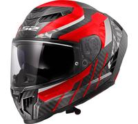LS2 FF807 DRAGON TRAX RED (Includes Additional Dark Visor) Motorcycle Motorbike