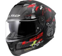 LS2 FF808 Stream II Angry Monkey Helmet, black-red, size L for Men