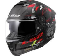 LS2 FF808 Stream II Angry Monkey Helmet, black-red, size 3XL for Men