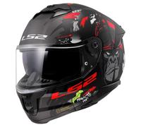 LS2 FF808 Stream II Angry Monkey Helmet, black-red, size XS for Men