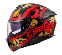 LS2 Helmets Full-Face Helmet FF808 Stream II – DRAKO, ECE22.06, Dual Visor, Black-Red M