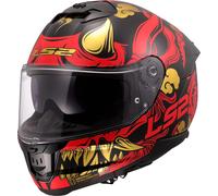 LS2 Motorcycle Helmet FF808 Stream II – ECE22.06 Dual Sun Visor – Black/Red L