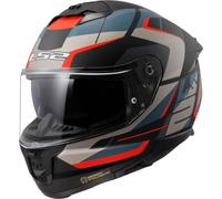 LS2 FF808 Stream II Dual Visor Full Face Motorcycle Helmet. ROAD MATT BLACK BLUE (XL)