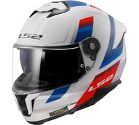 LS2 FF808 Stream II Dual Visor Full Face Motorcycle Helmet. VINTAGE WHITE BLUE RED (XXL)