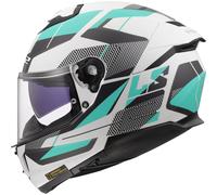 LS2 FF808 STREAM II FULL FACE EC22.06 DUAL VISOR MOTORBIKE HELMET ROAD CYAN GREY