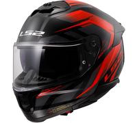 LS2 FF808 Stream II Dual Visor Full Face Motorcycle Helmet. FURY BLACK RED (M)