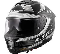 LS2 FF808 Stream II Galdam Helmet, black-white, size M for Men