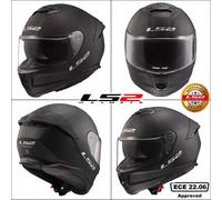 LS2 FF808 STREAM II MATT BLACK DUAL VISOR ECE22.06 FULL FACE MOTORCYCLE HELMET