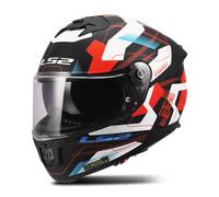 LS2 FF808 Stream II Mika Helmet, white-red-blue, size 2XS for Men
