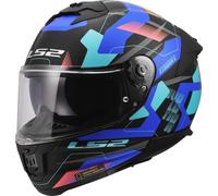 LS2 FF808 Stream II Motorcycle Full Face Helmet With Sun Visor Mika black Blue