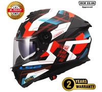LS2 FF808 MIKA RED STREAM II FULL FACE ECE2206 ACU DUAL VISOR MOTORCYCLE HELMET