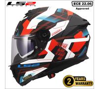 LS2 FF808 MIKA RED STREAM II FULL FACE ECE2206 ACU DUAL VISOR MOTORCYCLE HELMET