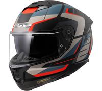LS2 FF808 Stream II Road Helmet, black-blue-orange, size XL for Men