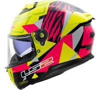 LS2 FF808 Stream II Tiger Helmet, pink-yellow, size S for Men