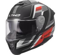 LS2 FF808 Stream II Vintage Matt Helmet, black-grey-red, size XS for Men