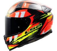 LS2 FF811 Vector 2 Carbon Full Face Motorbike Helmet Tantic Red / Hi-Vis Yellow