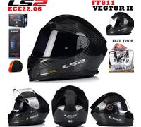 LS2 FF811 VECTOR II CARBON FIBRE FULL FACE DVS MOTORCYCLE MOTORBIKE CRASH HELMET