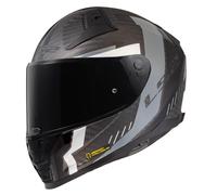 LS2 FF811 VECTOR II CARBON FIBRE FULLFACE MOTORBIKE HELMET GRID MATT BLACK GREY