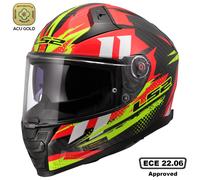 LS2 FF811 Vector II Carbon Tantic Helmet, red-yellow, size XS for Men