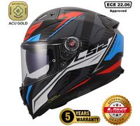 LS2 FF811 VECTOR II CARBON MOTORCYCLE FULL FACE HELMET SAVAGE WHITE BLUE RED