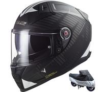 LS2 Vector II Splitter Helmet, black-white, size XL