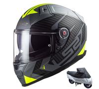 LS2 FF811 Vector II Splitter Full Face Motorcycle Helmet Fibreglass Black Yellow