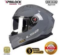 LS2 FF811 VECTOR II ECE22.06 FIBREGLASS FULL FACE MOTORCYCLE HELMET NARDO GREY