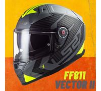 LS2 FF811 VECTOR-II FULL FACE MOTORBIKE CRASH HELMET, SPLITTER TITANIUM YELLOW