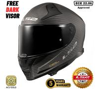 LS2 FF811 VECTOR II Matt Carbon Motorcycle Motorbik Full Face Dual Visor Helmet