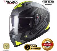 LS2 FF811 VECTOR II SPLITTER M.TITAN H-V YELLOW MOTORBIKE CRASH HELMET ECE 22.06