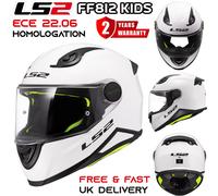 LS2 FF812 KIDS Full Face Junior Motorbike Motorcycle Helmet ECE22.06 Gloss White