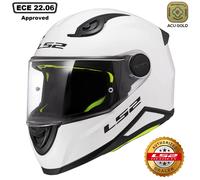 LS2 FF812 KIDS MINI FULL FACE CHILDS KIDS MOTORCYCLE HELMET JUNIOR PLAIN WHITE