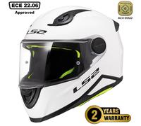 LS2 FF812 Kids Childrens Full Face Motorcycle Motorbike Helmet ECE 2206 Approved. Gloss White. Small (47-48 cm)