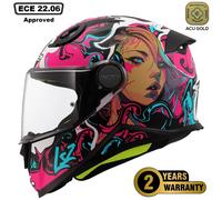 LS2 FF812 Kids Childrens Full Face Motorcycle Motorbike Helmet ECE 2206 Approved. CYBERG Matt Purple Cyan. Large (51-52 cm)