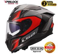 LS2 FF817 CHALLENGER II DUAL VISOR FIBREGLASS FULL FACE MOTORCYCLE BIKE HELMET