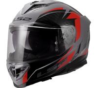 LS2 FF818 STORM III DYNAMO Integralhelm grau-rot XL