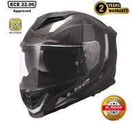 LS2 FF818 STORM III FULL FACE ECE MOTORCYCLE MOTORBIKE HELMET SPORTY BLACK GREY