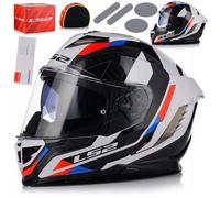 LS2 FF818 Storm III Sporty Helmet, white/blue/red, size XXXL (65/66)