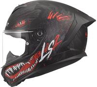 LS2 FF820 Rapid 3 Full Face Motorcycle Crash Helmet - KAIJU II - Black Red White - M