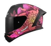 LS2 FF820 Rapid 3 Full Face Motorcycle Crash Helmet - Poppies - Black Pink - XXS (51 - 52cm)