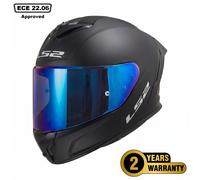 LS2 FF820 RAPID FULL FACE MOTORBIKE CRASH HELMET MATT BLACK OPTIONAL BLUE VISOR