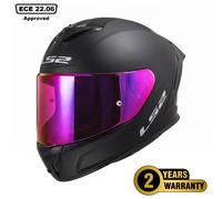 LS2 FF820 RAPID FULL FACE MOTORBIKE CRASH HELMET MATT BLACK WITH PURPLE VISOR
